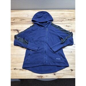 Vintage Women's Oakley Asymmetrical Full Zip Navy Blue Hoodie Size Large